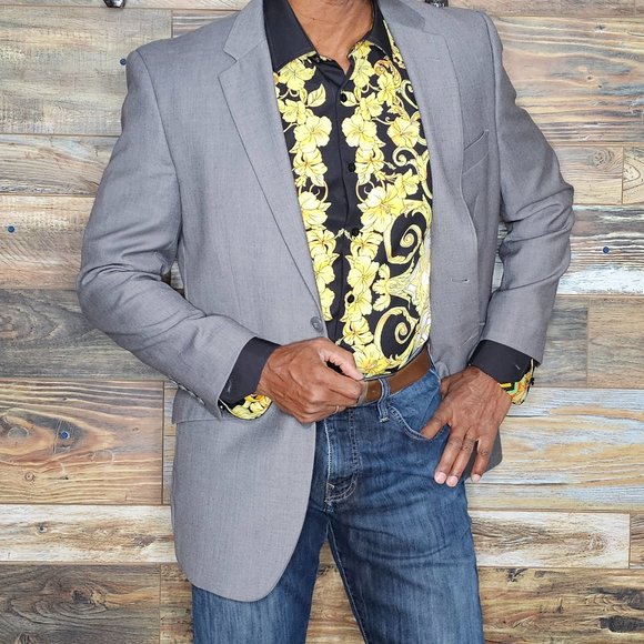 Giorgio Ferraro Super 120's Gray Double Vented Blazer Sport Jacket Size 40R - Picture 7 of 12